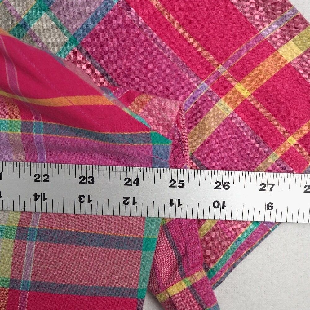 Polo Ralph Lauren Indian Madras Short Sleeve Shirt Mens M Pink Green Plaid Blake - Picture 6 of 9